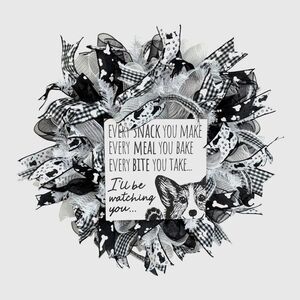 Black and White Dog Pet Wreath Front Door Wreath